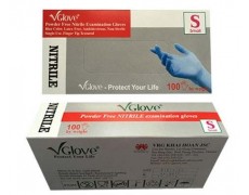 KH-Găng tay Nitrile (xanh) nhám ngón (3.6 gr -24 cm)